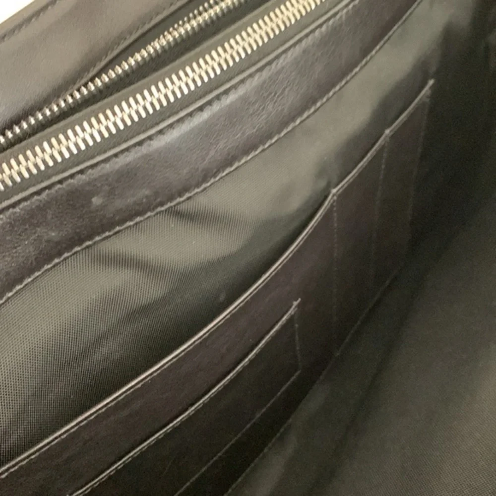Coach Laptop Messenger Crossbody Briefcase‎ Black Leather Lock Business Bag 5307